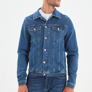 Jeans en denim personnalisés pakistanais haute qualité vestes pour hommes veste boutonnée plus veste en jean respirante pour hommes veste en jean personnalisée pour hommes - Product Image 1