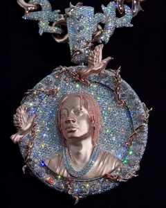 Colgante de Plata de Ley 925 al por Mayor, Estilo Hip Hop de Lujo, Corte Brillante, Forma de Cara de Moissanita, Personalizado, Chapado en Rodio, Unisex - Product Image 2