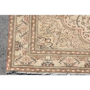 Alfombra de lana clásica Beige marrón de 6,1x9,5 pies, diseño de retales turcos para entrada, sala de estar o dormitorio, respaldo de látex - Product Image 3