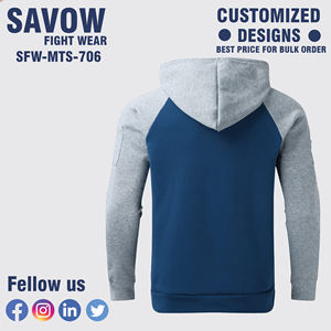 Custom Logo Cotton <b>Zip</b> <b>up</b> <b>Hoodie</b> and Sweatpants Set Cotton Designer Sweatsuit Oversized Baggy Blank Tracksuits for Men - Product Image 4