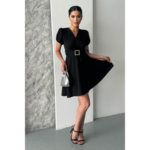 Minivestido con cuello en V y mangas abullonadas - Product Image 2
