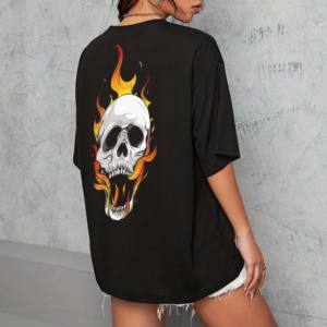 T-shirts d'été décontractés pour femmes, neufs, en coton lourd 100%, respirants, surdimensionnés, streetwear, manches courtes, personnalisables - Product Image 4