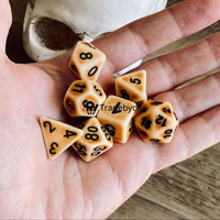 Ensemble de 7 dés polyédriques en corne uniques, durables, écologiques et luxueux pour les jeux de rôle sur plateau, collectionneurs Tradebyd
