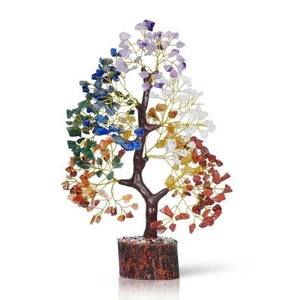 Gran oferta en Big Seven Chakra Gemstone Tree para alineación de Chakra Alivio del estrés y uso de meditación Suministro mundial disponible - Product Image 2