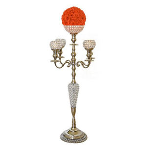 เชิงเทียนประดับบนโต๊ะทำจากทองเหลืองทำจากคริสตัลและโลหะเชิงเทียนที่ทำด้วยมือแบบใหม่มีเอกลักษณ์ทันสมัย - Product Image 1