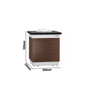 Distributeur de plaques chauffantes DUBLIN - 1kW - 700mm - avec roulettes - 50 plaques - Plan de travail en granit noir - Product Image 2