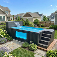 Piscine en fibre de verre FRP sur mesure, préfabriquée, pour extérieur, installation facile, système de filtration inclus.
