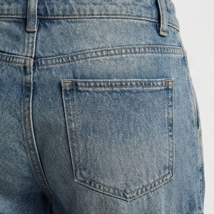 Pantalons décontractés pour femmes à taille haute, classiques, en jean droit, pantalons cargo, couleur personnalisée, coton respirant, streetwear - Product Image 5