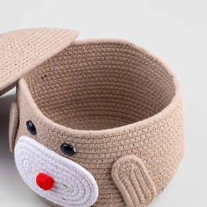 Handmade Beautiful Jute Storage <b>Basket</b> for Organizing Toys in Living Room or <b>Wardrobe</b> Fabric Plastic Metal Materials - Product Image 4