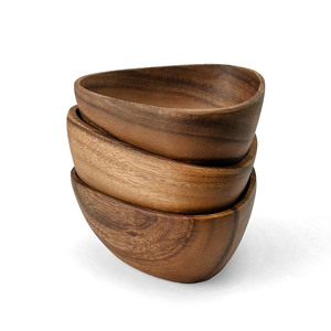 Nouveau design bol en bois sculpté à la main ensemble de vaisselle de cuisine bols de service de repas en bois du Vietnam - Product Image 2