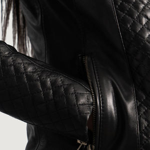 Fermeture éclair hiver top qualité tenue tricoté femmes élégant à la mode fausse fourrure à manches longues veste en cuir traitement respirant - Product Image 6