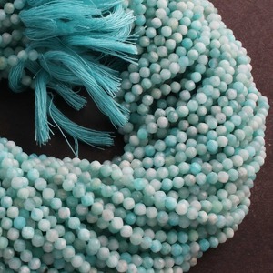 Perles facettées en amazonite bleu clair et blanc, 3 mm, 13 pouces de long, fournitures pour la fabrication de bijoux en pierres précieuses GB0015 - Product Image 4