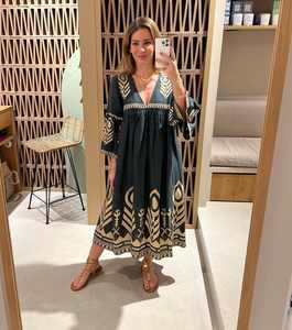 2025 bohème Chic gitane tenue décontractée à la main broderie dentelle décoration grande taille été plage porter tendance 6XL taille - Product Image 1