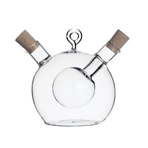 Cruet à huile et vinaigre <span class=keywords><strong>en</strong></span> verre à double compartiment de 300 ml avec bouchons <span class=keywords><strong>en</strong></span> liège, distributeur de cuisine 2 <span class=keywords><strong>en</strong></span> 1 - Product Image 5