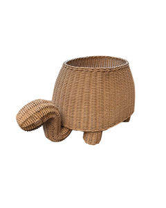 Encantadora cesta de ratán con forma de tortuga para un almacenamiento único y un toque decorativo divertido para el hogar - Product Image 1
