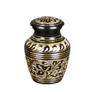 High Quality Brass Cremation <b>Keepsake</b> Urns With Engraving Gold And Black Color Finished <b>For</b> Human <b>Ashes</b> - Product Image 2
