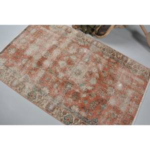 Tapis Turc Vintage 3.4 X 5.4ft Orange Beige Patchwork Design Classique Grande Surface Laine Rectangle Couloir Tapis pour Chambres Latex - Product Image 4