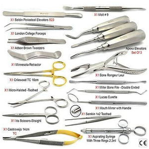 ชุดเครื่องมือผ่าตัดถอนฟัน PISSCO ชุดผ่าตัดช่องปาก ชุดถอนฟัน ชุดคีมถอนฟัน 18 ชิ้น - Product Image 1