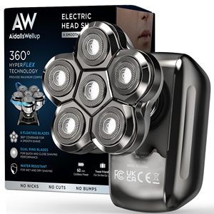 Afeitadora Eléctrica Rotativa Inalámbrica para Hombres Calvos, Resistente al Agua IPX7, Uso en Seco/Húmedo, Carcasa de Plástico, 60 Minutos de Autonomía, para Rostro - Product Image 1