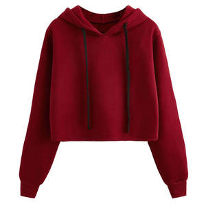 Novedad de Invierno, Sudadera Corta con Capucha para Mujer, Mezcla de Algodón, Logotipo Frontal, Secado Rápido, Manga Larga, Estilo Casual Urbano - Product Image 5