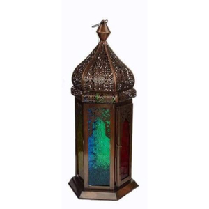 High Quality Brown Metal Material Hanging Lantern Luxury <b>Decorative</b> <b>Moroccan</b> Hanging Lantern For Home Festive Use Best Price - Product Image 1