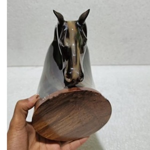 Authentic Viking Drinking Horn <b>Mug</b> with Agate and Wooden BaseNatural and Organic Products - Product Image 2