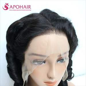 APOHAIR vente en gros 180 densité malaisienne naturelle vierge Remy perruques de cheveux humains crépus droite vague profonde avant de lacet perruques brésiliennes - Product Image 4