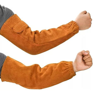 La mejor fabricación, la mejor protección de seguridad, Mangas de soldadura de cuero de tendencia, precio al por mayor, servicio OEM, Mangas de soldadura de cuero - Product Image 3