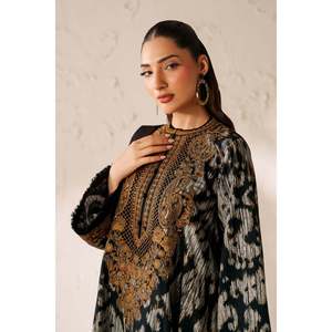 Tissu en satin de soie viscose brodé UF-4289 - Product Image 4