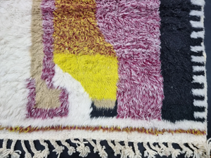 100% laine marocaine tapis fait main 8x10 taille noué à la main Orange et bleu tapis pour la décoration intérieure tapis abstrait - Product Image 6