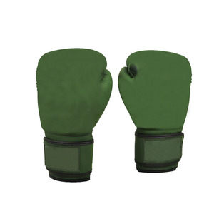 Gants de boxe Muay Thai personnalisés en cuir avec logo, fermeture auto-agrippante, pour hommes et femmes, couleur verte. - Product Image 5