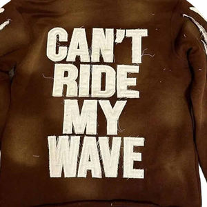 2025 personalizado DISTRESSED bordado sudaderas con capucha de alta calidad para hombres superventas lavado con ácido transpirable High Street Style hombres sudaderas con capucha - Product Image 6