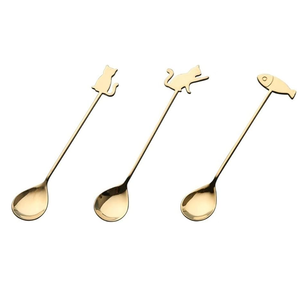 ชุดช้อนรับประทานอาหารทองเหลืองพร้อมที่จับดอกไม้ช้อนทองเหลือง - Product Image 6