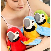 Vente en gros, jouet en peluche électrique personnalisé mignon, simulation de perroquet, peut chanter et parler, jouet éducatif, jouets pour enfants, jouets pour bébés