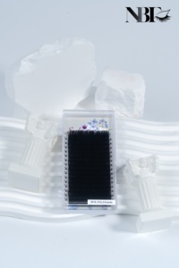 Venta al por mayor oscuro mate negro extensiones de pestañas 0,02 0,03 0,05 0,07 Etiqueta Privada Cachemira bandejas de pestañas del fabricante - Product Image 2