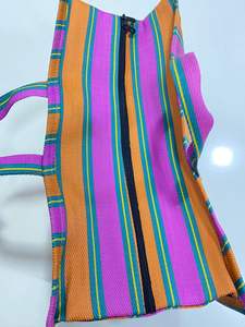 Bolsa de compras de nylon reutilizable ecológica con cremallera RPET Bolsas de playa de plástico recicladas tejidas por telar hecho en La India - Product Image 2