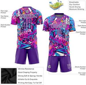 Maillots de football personnalisés de haute qualité, authentiques, nouveaux, à manches courtes, pour l'entraînement et les matchs, vêtements de sport créatifs, maillots de football personnalisés - Product Image 3