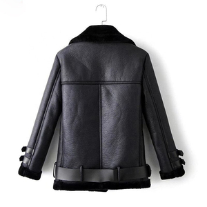 Servicios OEM, Chaqueta de Cuero para Mujer, Chaqueta de Motociclista de Cuero de Moda, Chaqueta Corta Ligera de Cuero Sintético de Talla Grande - Product Image 2