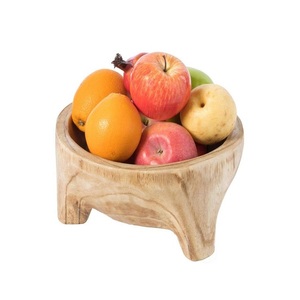 Tazón para Servir Frutas de Diseño Moderno, Redondo, de Cobre de la Más Alta Calidad, con Base de Madera - Product Image 4