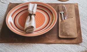 Smooth Texture Genuine Leather <b>Place</b> <b>Mat</b> for Restaurant Dining Table Non Slip Easy Clean Smell Proof Heavy Duty Durable LPM-0033 - Product Image 4