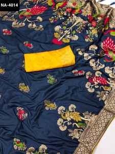 Latest <b>Women</b> Wedding and Festival Wear Heavy Meenakari Weaving Design Saree with Soft Silk Zari Weawing Blouse Pieces for <b>Women</b> - Product Image 6