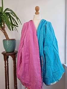 Tissu en coton hypnotisant de haute qualité dames pêche décontracté fête d'anniversaire et Festival portant Kantha Kimonos veste d'hiver Robe - Product Image 6