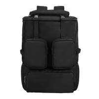 Grand sac à dos noir Techwear multi-poches, sac de voyage, sacoche pour ordinateur portable 17 pouces, imperméable, pour l'école, la gym, décontracté, unisexe, en polyester
