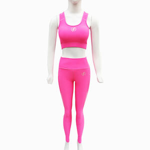 OEM Wholesale Women's High Waist Yoga <b>Leggings</b> Sports Bra Set Breathable Lightweight Spandex/Nylon Custom Fitness Workout Gear - Product Image 1