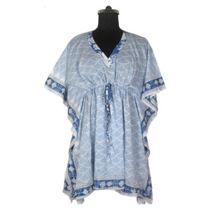 Bloc imprimé sans manches Maxi coton indien Maxi robes pour femmes KFCS122 coton été Maxi robe 100% organique porter concepteur - Product Image 2