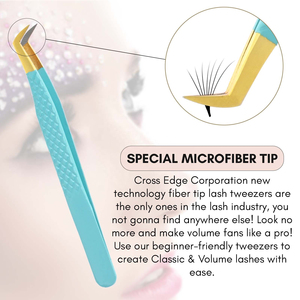Bulk Rose Gold Diamond Grip Eyelash Tweezers Custom Logo Private Label Accessories <b>Tool</b> - Product Image 2