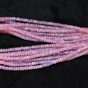 Cuentas de Ópalo de Fuego Etíope AAA de 3-5 mm, Color Durazno/Rosa, Forma Rondelle Facetada, Certificadas por Terceros para la Fabricación de Joyas - Mehrajudin - Product Image 2