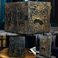 Carnet Necronomicon en Cuir Fait Main, Grimoire Imprimé Evil Dead, Décoration Monstre, Accessoire de Film d'Horreur, Journal Vierge avec Serrure C-Lock, Cadeau