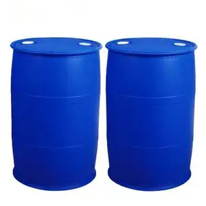 Tambor de plástico HDPE de 200 litros com tampa aberta, tambor de plástico azul de 55 galões com aro de ferro
