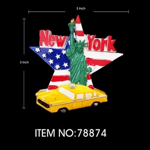 Imán de Nueva York 288 Uds 24DZ/CS recuerdos de hojalata logotipo personalizado diseño de dibujos animados estilo pegatina magnética para cocina ocasión de boda - Product Image 1